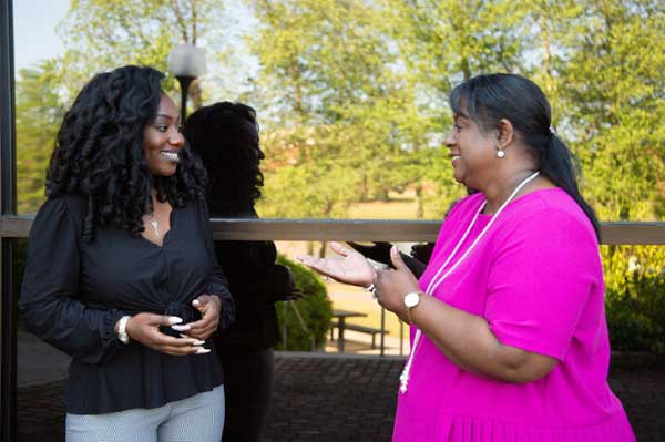 Barneika Williams and Debra Mainor, both career advisors for Middle Georgia State University’s Center for Career & Leadership Development.
